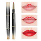 Crayon à lèvres double extrémité Rouge à lèvres automatique Rouge à lèvres mat anti-adhérent et imperméable