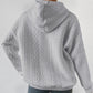Sweat à capuche en jacquard à épaules tombantes pour femmes